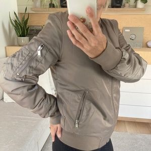 Aritzia Bomber Jacket in taupe